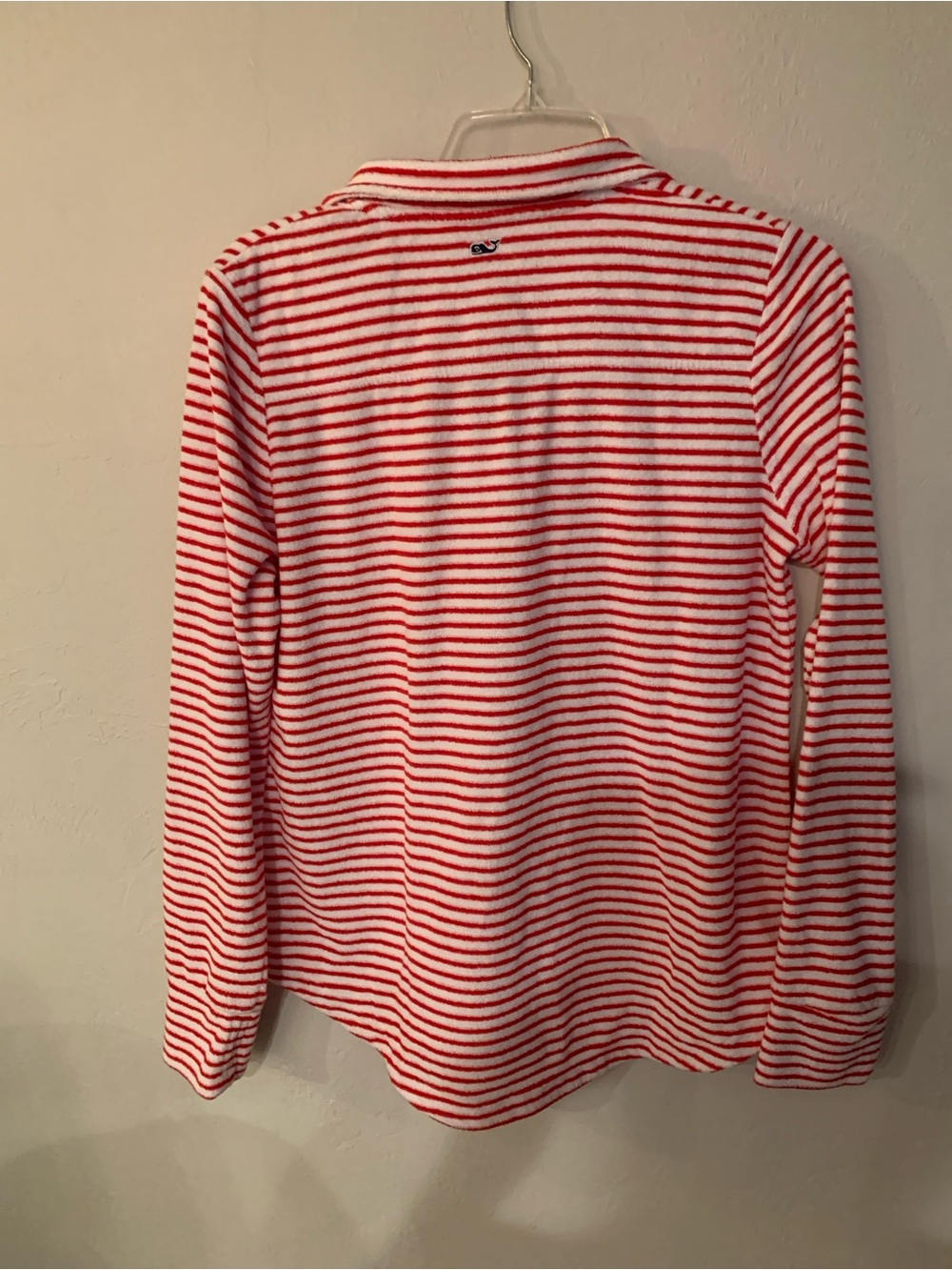 Vineyard Vines Red and White Striped Woman Terry Pullover Pouch Pocket size S - Picture 5 of 6